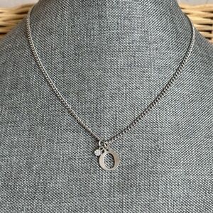 Dainty Silver Letter O Initial Necklace